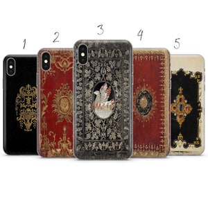 Vintage Witch Witchcraft old Medieval book cover phone case compatible for Pixel Samsung iPhone Huawei 11 12 13 14 6 22 23 Ultra Fe Pro Max