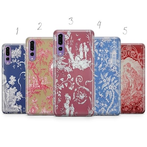 Aesthetic French toile toil pastel phone case cover compatible for Pixel Samsung iPhone Huawei 11 12 13 14 6 22 23 Ultra Fe Pro Max 15