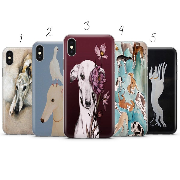 Coque de téléphone esthétique chien lévrier et chiot, cadeau compatible avec le pixel Samsung, iPhone Huawei 11 12 13 14 6 22 23 Ultra Fe Pro Max 15