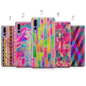 Funda para teléfono con efecto tie dye con diseño de neón rosa, azul, verde y morado brillante para Pixel Samsung iPhone Huawei 11 12 13 14 6 22 23 Ultra Fe Pro Max