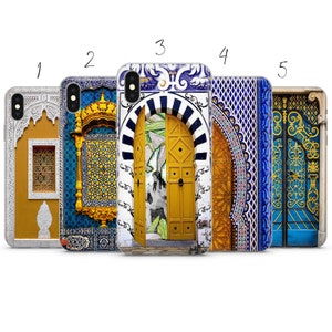 Custodia per telefono con porte marocchine gialle compatibile con Pixel Samsung iPhone Huawei 11 12 13 14 6 Pro Max 15 16