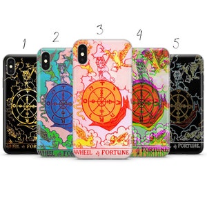 Custodia per telefono estetica con tarocchi Wheel of Fortune compatibile con Pixel Samsung iPhone Huawei 11 12 13 14 6 22 23 Ultra Fe Pro Max