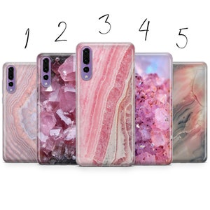 Pink quartz crystal Aesthetic phone case cover compatible with for Pixel Samsung iPhone Huawei 11 12 13 14 6 22 23 Ultra Fe Pro Max 15 16