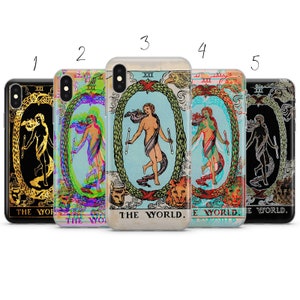 Custodia per telefono unica con tarocchi del mondo compatibile con Pixel Samsung iPhone Huawei 11 12 13 14 6 22 23 Ultra Fe Pro Max 15 16
