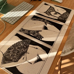 Confezione da 3 illustrazioni in pizzo (ventaglio, giarrettiere e guanti)