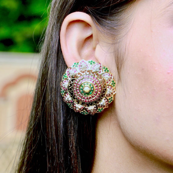 Magnificent Oversized Studs Made in Sterling Silver Studded Etsy