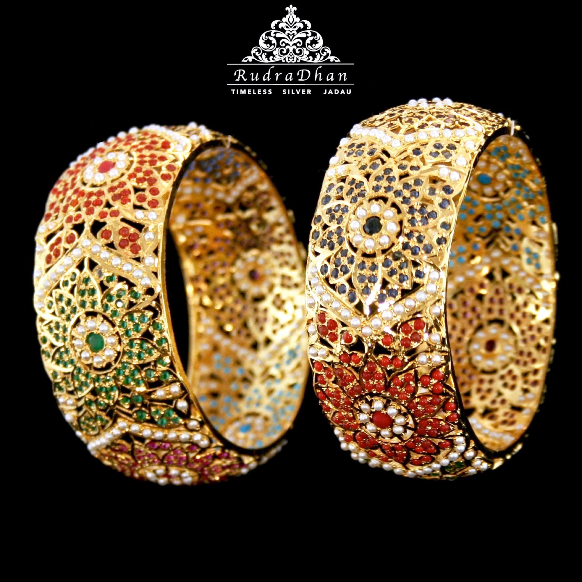Navrattan Bangles Nauratan Kada Jadau Jewelry Jadau Kada Etsy 日本