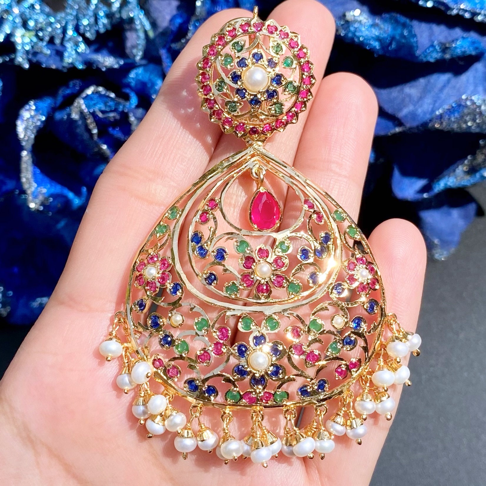 Jadau jumka earrings – Aabharana