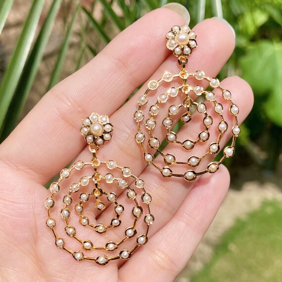Light weight pearl best sale earrings