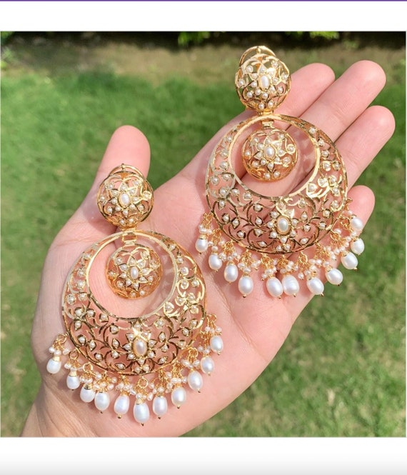 Antique Styles Gold Jadau Earrings Design's With Real Beads And Stones  @fsjewellery409 - YouTube