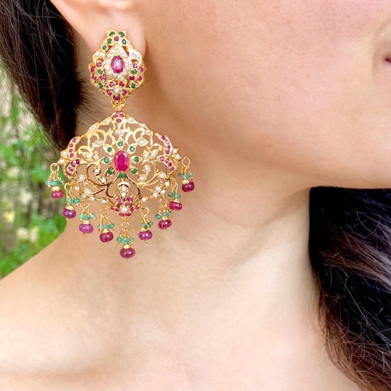Jadau earrings on sale in gold