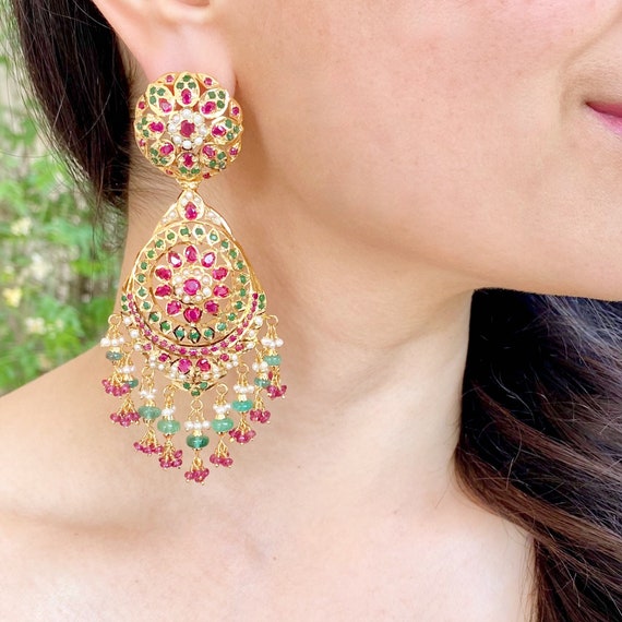 Jadau sale gold earrings