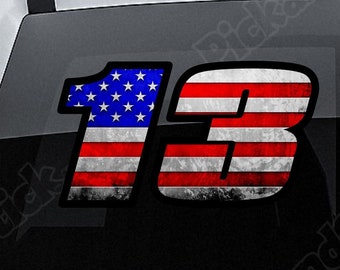 Nummer 13 Amerikaanse Vlag - USA - Troepen - Sticker