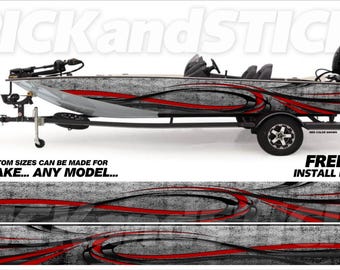 Abstract Wave Flats / Bass Boat 3M Cast Wrap - DIY - Decal - Air Release - Any Make - Any Model-Custom Sizes Available-Made in USA