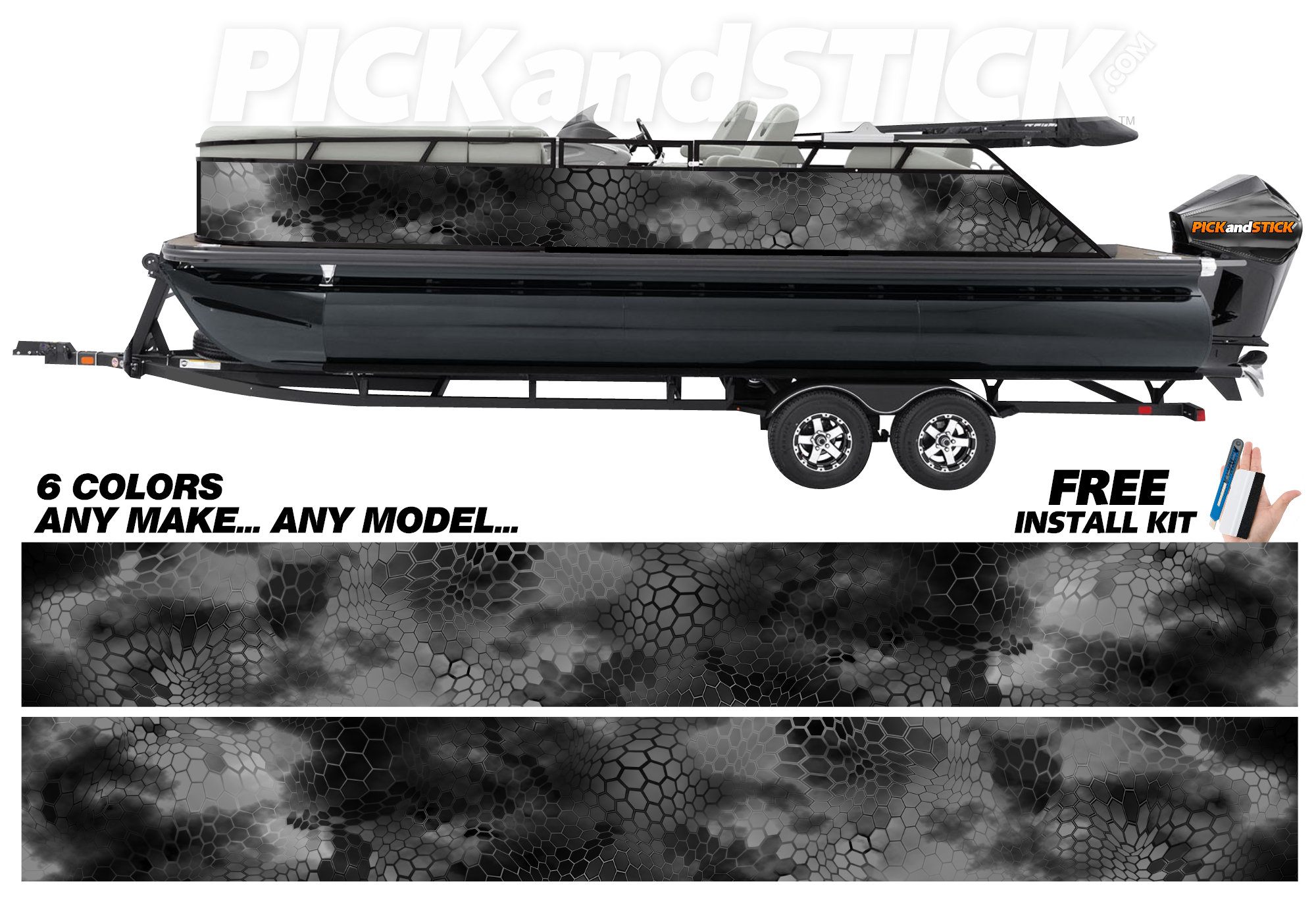 BWC Camo Vinyl Boat Wrap Fishing Pontoon Made in U.S.A. FREE Etsy UK