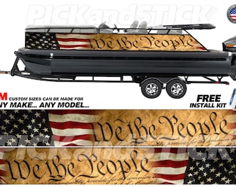 America - We The People Pontoon Boat 3M Cast Wrap - DIY - Decal - Air Release - Any Make - Any Model-Custom Sizes Available-Made in USA