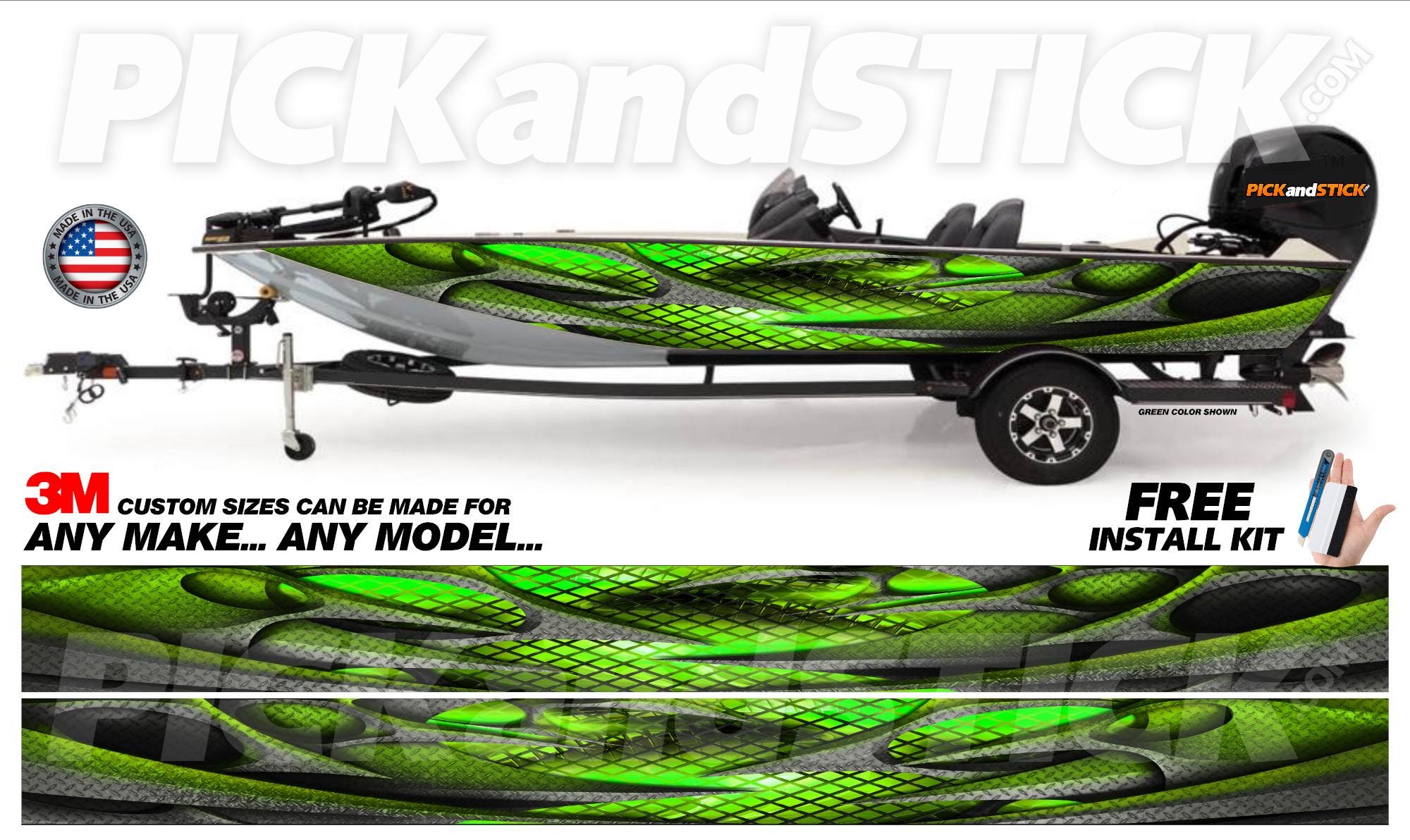 Galactic Flats/Bass Boat 3M Cast Wrap - DIY-Air Release-Any Make - Any Model-Custom Sizes Available-Made in USA