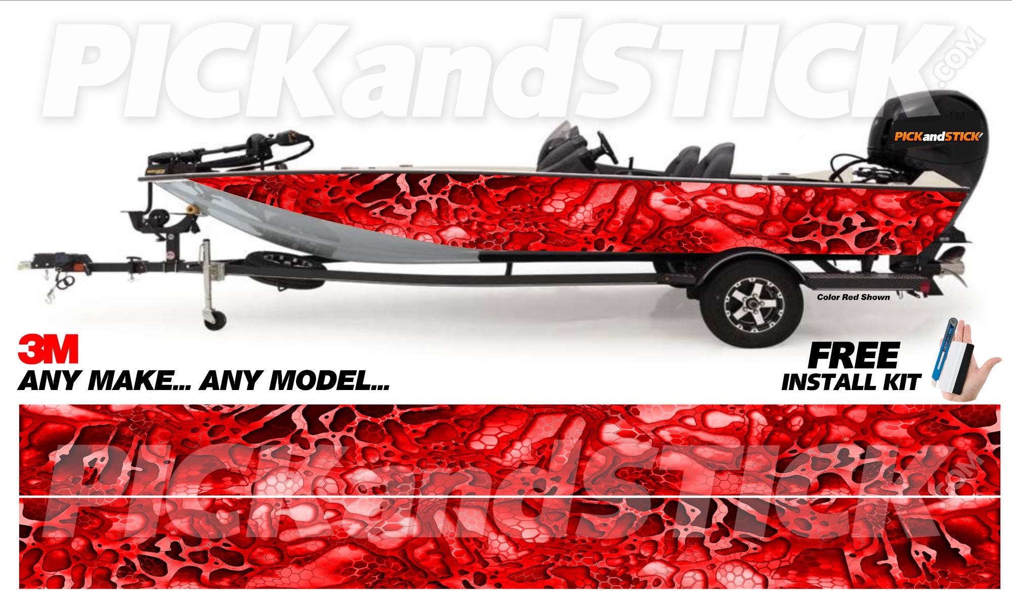 Broken Camo Flats / Bass Boat 3M Cast Wrap - DIY - Decal - Air Release - Any Make - Any Model-Custom Sizes Available-Made in USA