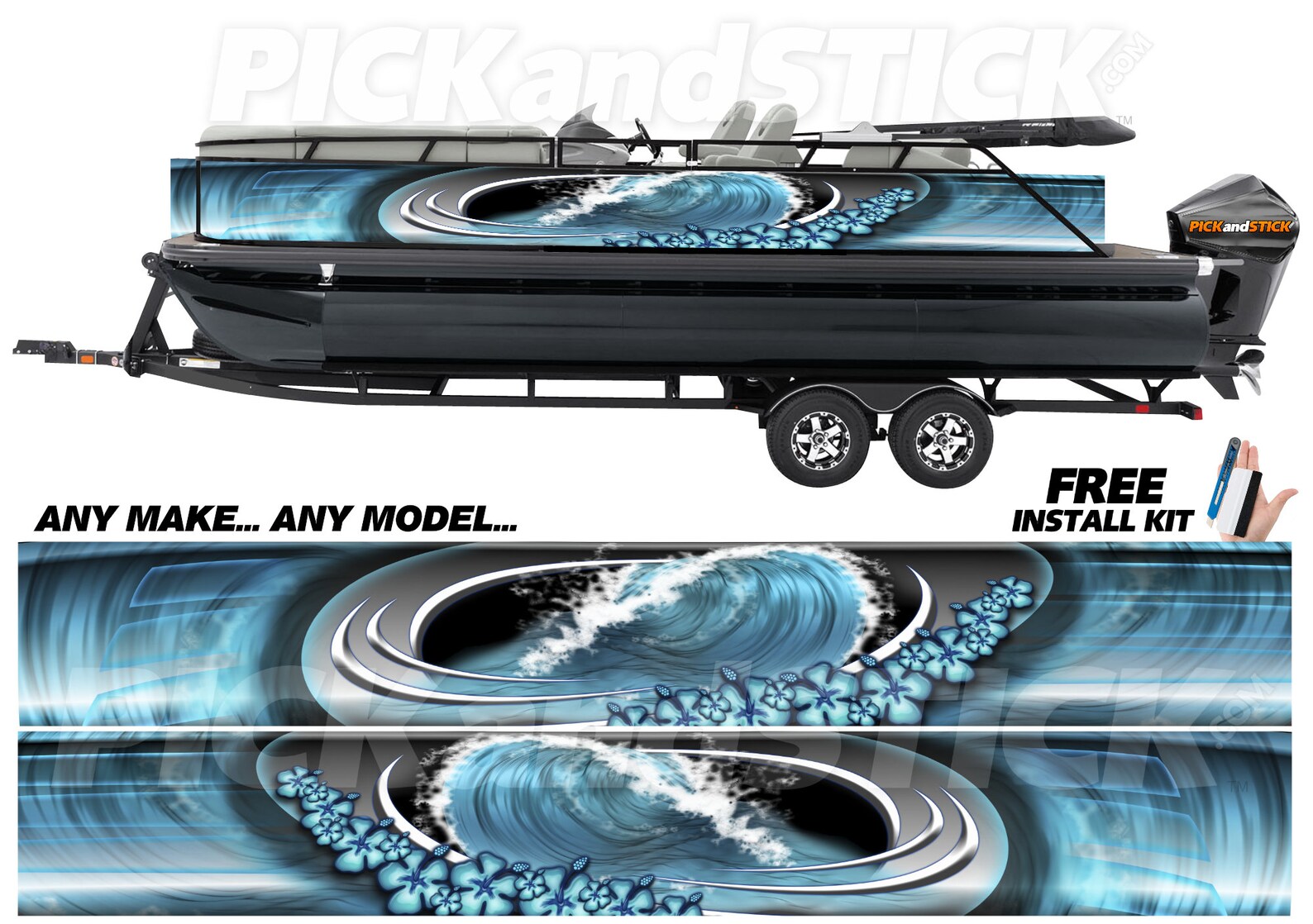 Ocean Vinyl Boat Wrap Fishing Pontoon. Made in U.S.A. FREE Etsy