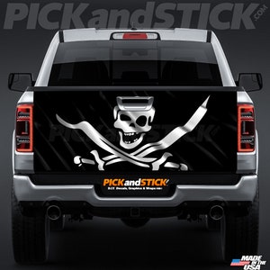 Pirate Skull with Swords Tailgate Wrap Graphic Decal - 3M - Made in U.S.A. - Free Shipping