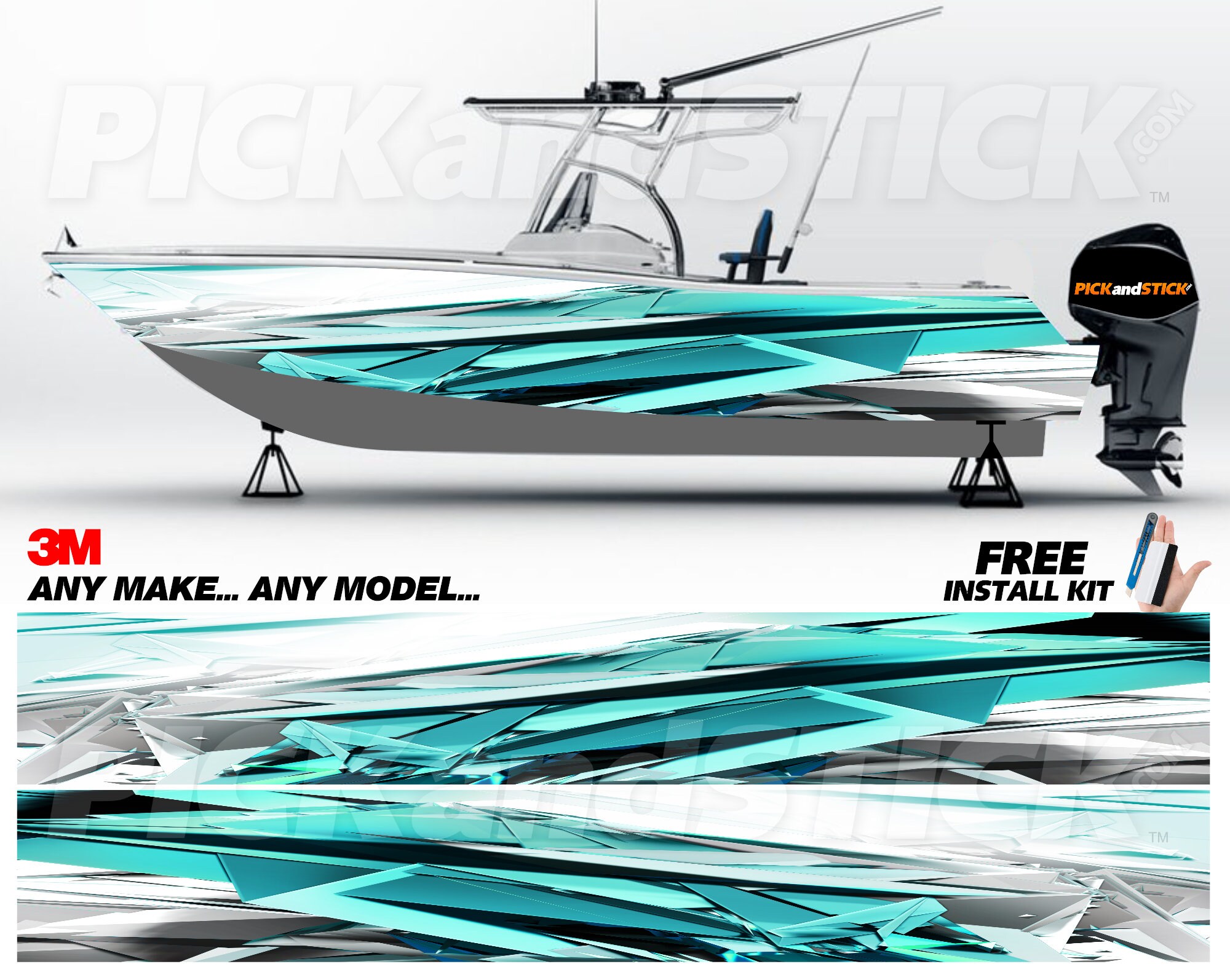 Shattered Fishing Boat Wrap 3M DIY Decal Air Release Etsy