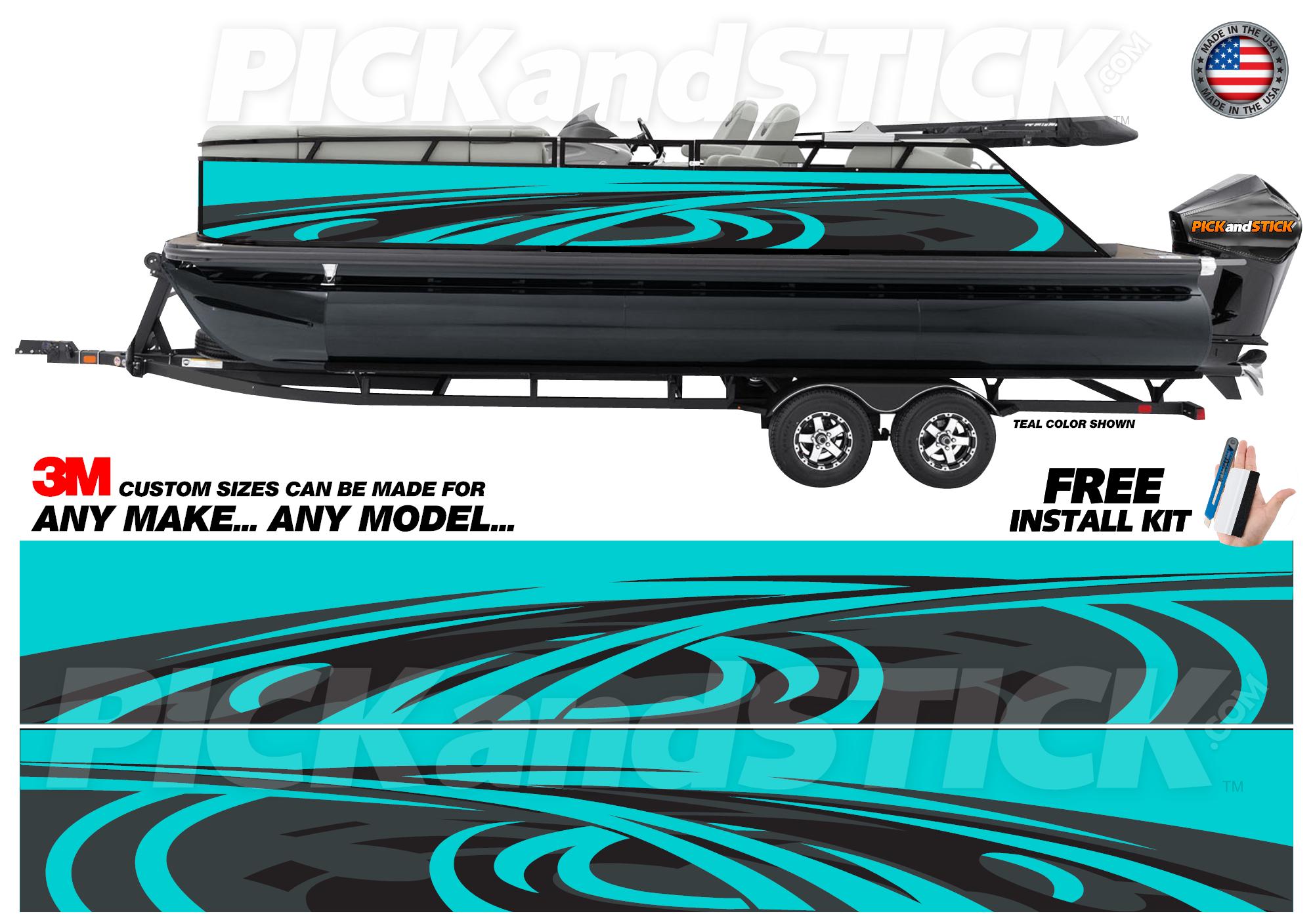 Volt Pontoon Boat 3M Cast Wrap - DIY - Decal - Air Release - Any Make - Any Model-Custom Sizes Available-Made in USA