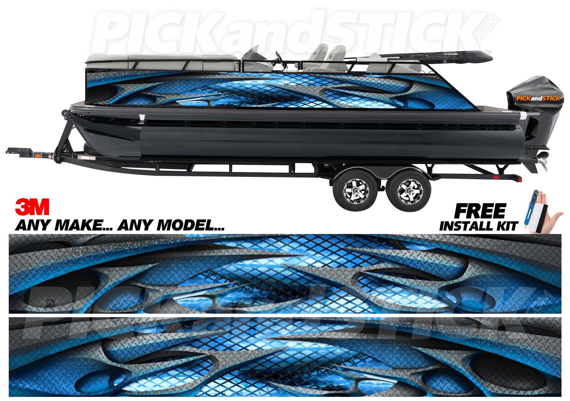 Galactic Pontoon Boat Wrap 3M DIY Decal Air Release Any Make Any Model