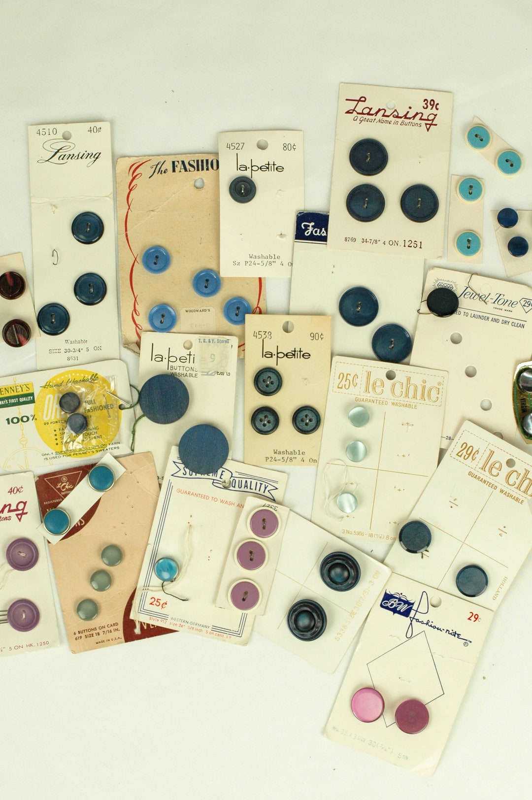 Blue Buttons, Button Cards, Vintage Buttons - Etsy