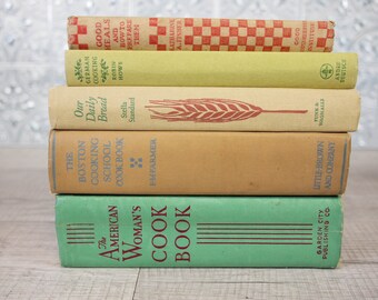Vintage Cookbooks,  Retro Kitchen,  Shabby Book Lot,  Farmhouse Decor,  Vintage Books,  Decorator Books,