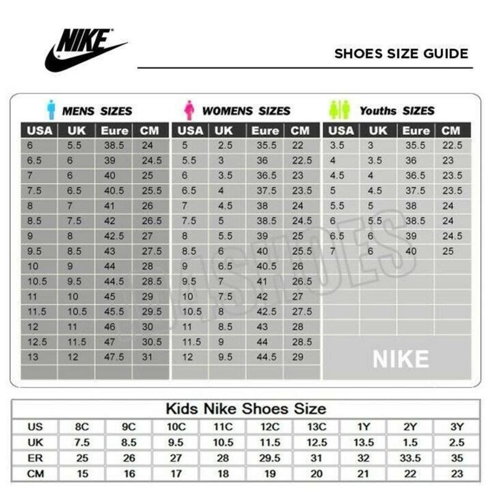 nike air force size 5.5 junior