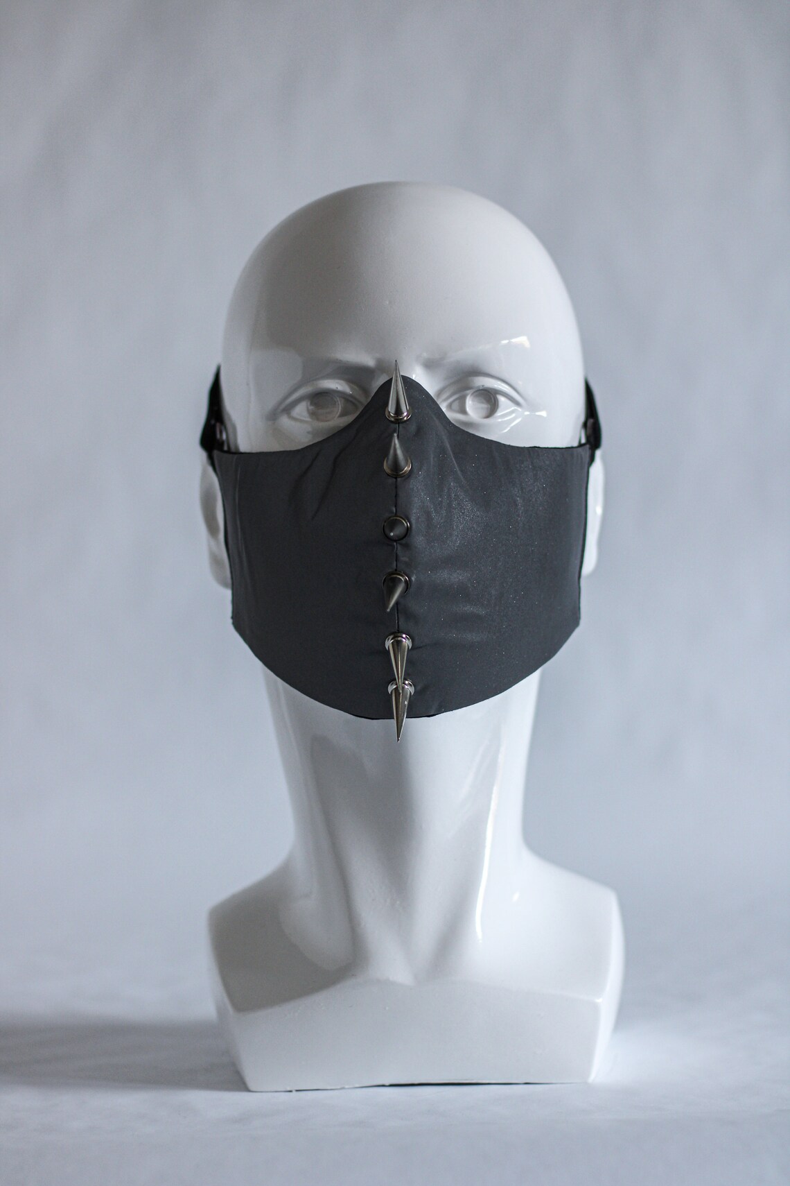 Spiked Silver Reflective Reusable Face Mask with Adjustable Etsy