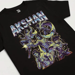 Akshan-skjorta, Rogue Sentinel-tröja, Grappling Hook-grafik, Reviver of Allies, Shurima Avenger-design, Abs of Justice, Mid Lane Marksman