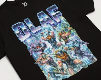 Olaf T-Shirt, The Berserker LoL Tee, Undertow Axe Throw, Ragnarok Ultimate Top, Pentakill Skin Art