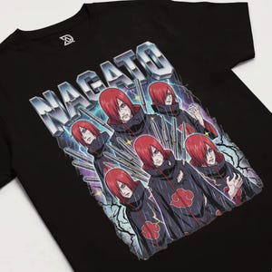 Six Paths of Suffering T-Shirt, God of Rain Village Tee, Red Hair Pierced Villain Graphic, Rinne Ring Eyes Magic, Tragic Peace Leader