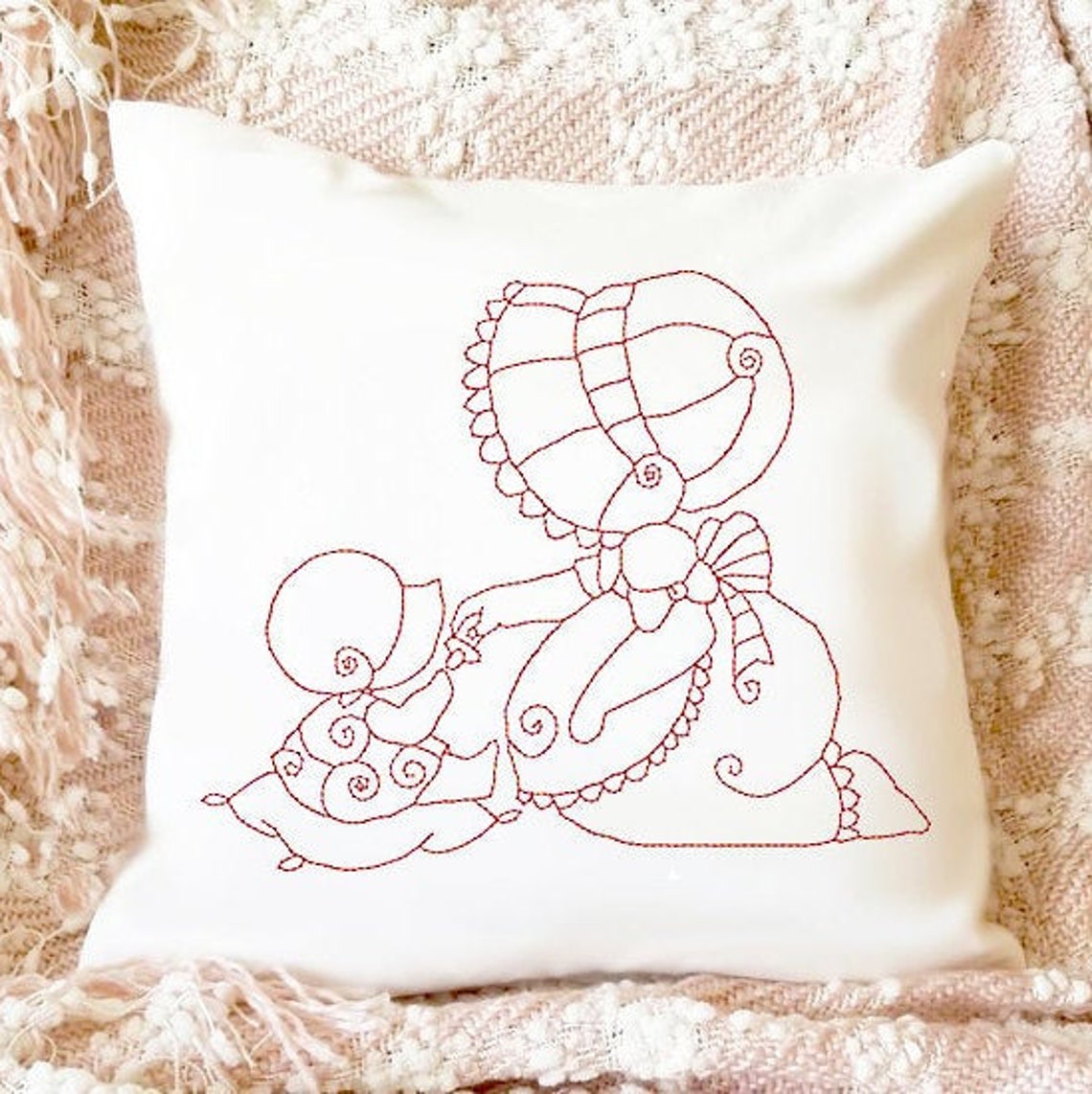 Redwork Baby 2 Machine Embroidery Etsy
