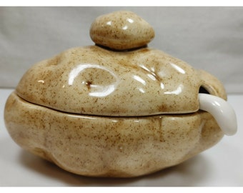 Vintage Atlantic Mold Large White Fall or Thanksgiving Serving Dish and Green Ceramic Turkey Shaped Serving DishBowl Red