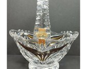 VTG Lead Crystal Basket Handarbeit Anna Hutte Bleikristall Made in Germany Gold
