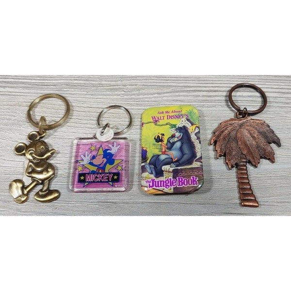 Monogram Disney Mickey Mouse And Tree Keychain And Jungle Book Brooch Pin Lot 4