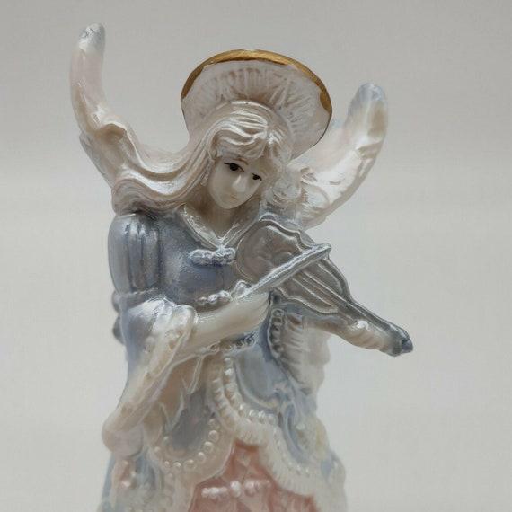 Beautiful Porcelain Angel Playing Violin Christmas  Collectible Bell Victorian