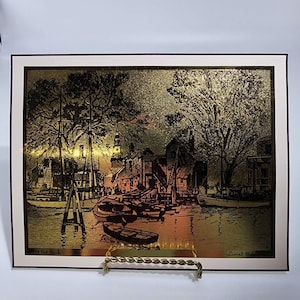 Lionel Barrymore Sammelmappe Gold Etch Prints Old Red Bank 1950er Jahre VTG