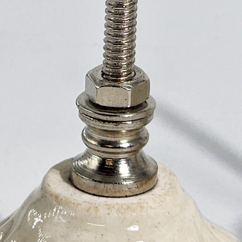 Heminredning Unika keramiska knoppar till köksbyrå Blå blommiga 4-pack bild 10