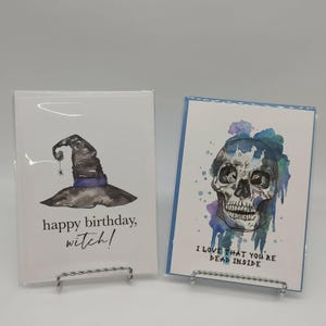 Halloween Themen Grußkarten alles Gute zum Geburtstag Hexe Tote innen Umschläge Set 2