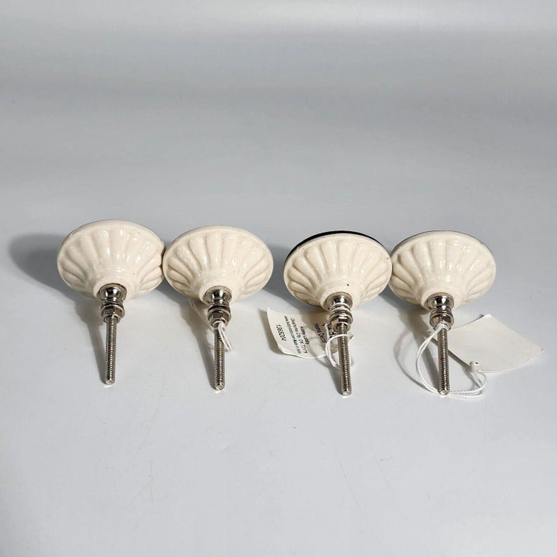 Heminredning Unika keramiska knoppar till köksbyrå Blå blommiga 4-pack bild 5