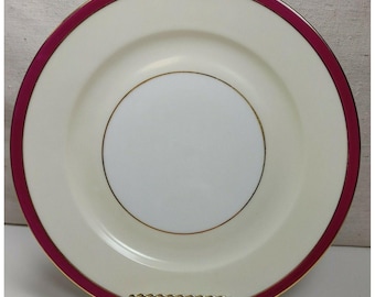 Vintage Salatteller aus viktorianischem Knochenporzellan aus den 1930er Jahren, Tschechoslowakei, mit Goldrand im Art-déco-Stil