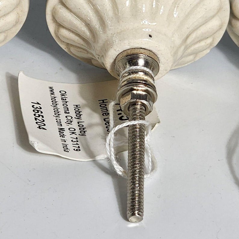 Heminredning Unika keramiska knoppar till köksbyrå Blå blommiga 4-pack bild 6