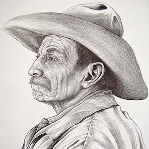 Gumpy, Cowboy Print made from original sketch