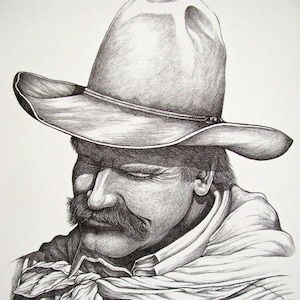 Cowboy Print made from original sketch
