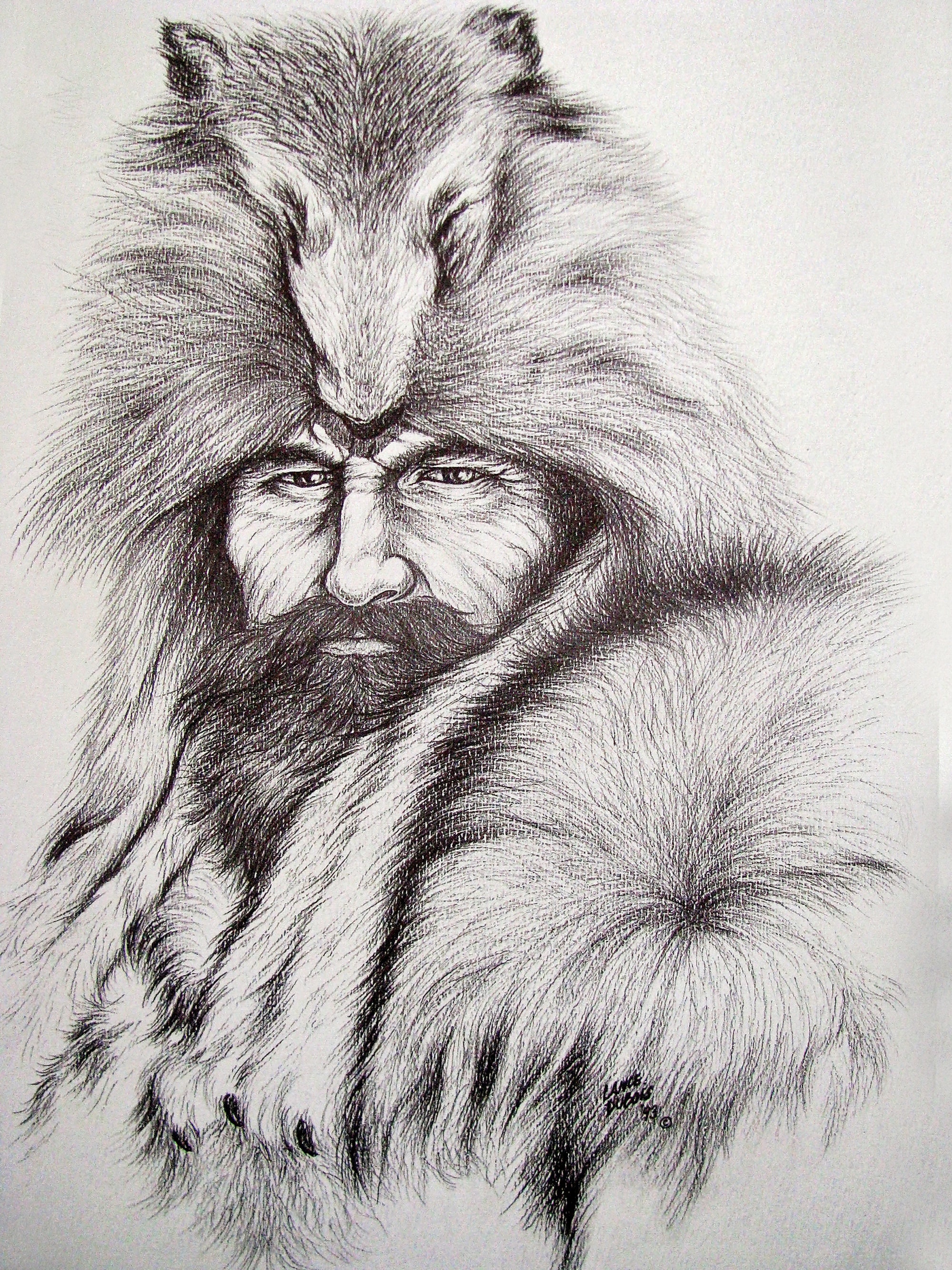 Mountain Man Print made from original sketch | Etsy