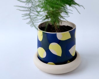 Pot pour plante décoré à la main Taille L
