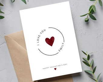 Personalised Valentines Day card, Valentine's Card, I Love You Card, Personalised I Love You Card,  We Love you Card